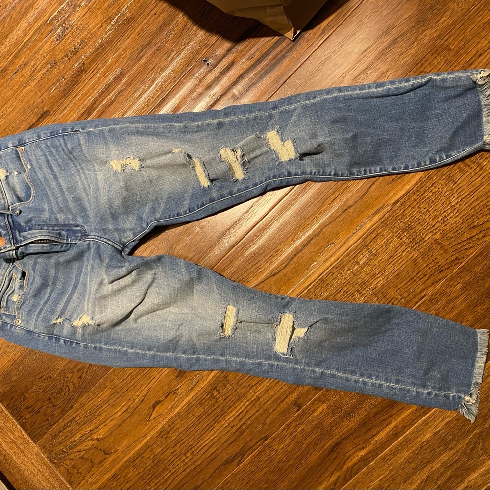 Distressed Blue Jeans